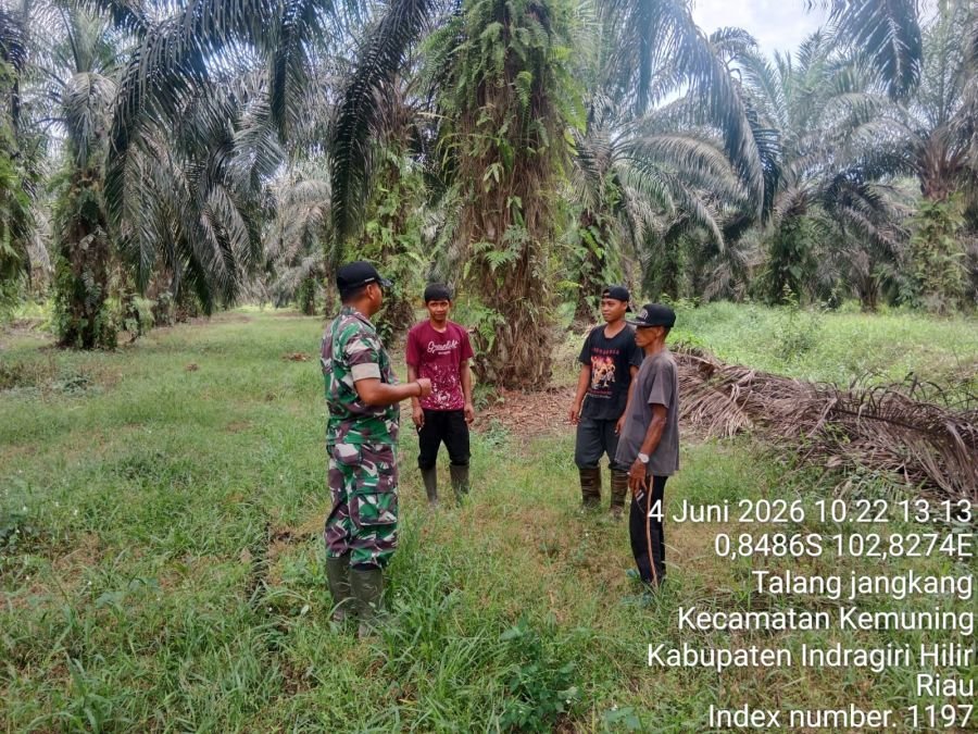 Sertu Ramadhan, Babinsa 09/Kemuning Pastikan Talang Jangkang Bebas Karhutla