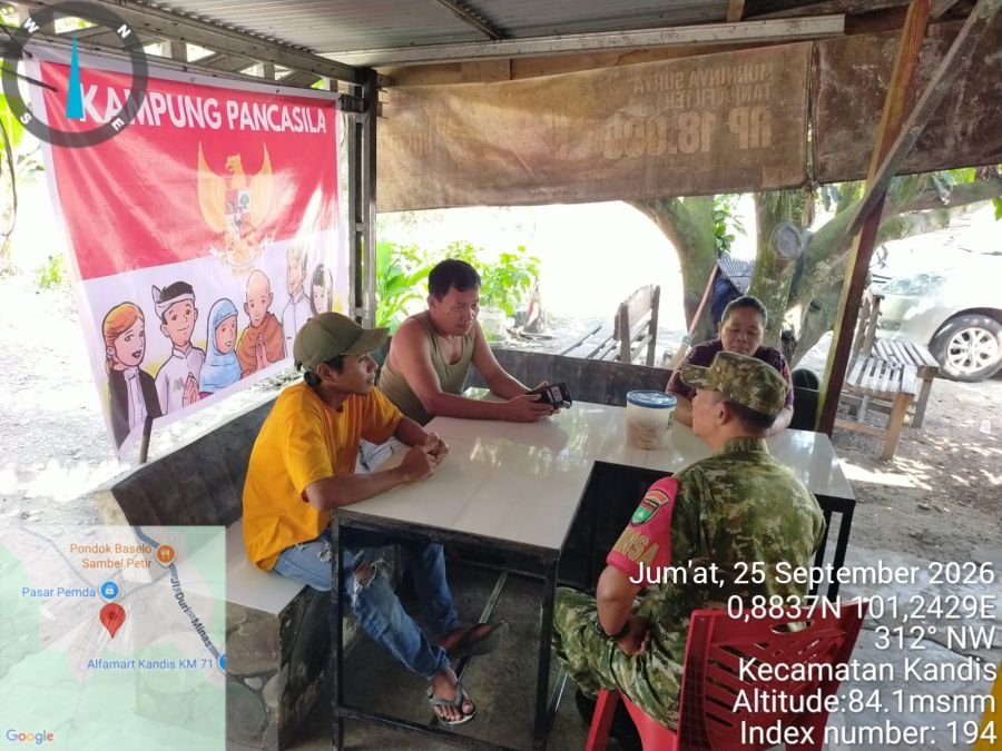 Sertu Suriyadi Perkuat Komsos dan Nilai Pancasila di Telaga Sam Sam