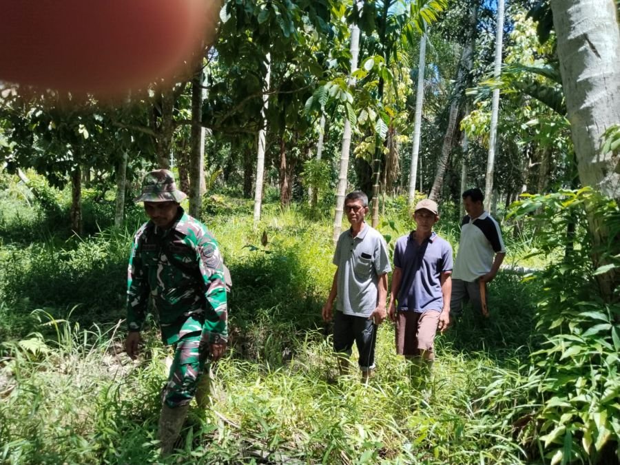 Sertu Tulus L. Gaol Patroli Tapal Batas, Desa Nusantara Jaya Bebas Karhutla