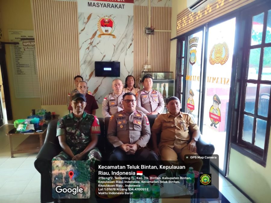 Silaturahmi Babinsa Kelurahan Tembeling Tanjung dengan Polsek Teluk Bintan.