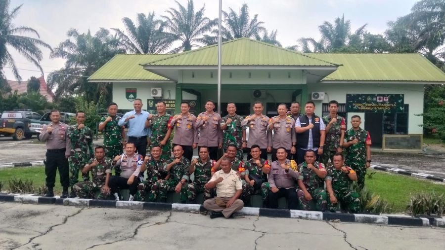 Silaturahmi Jajaran Kapolsek Wilayah Tapung Raya, Teguhkan Soliditas TNI-Polri