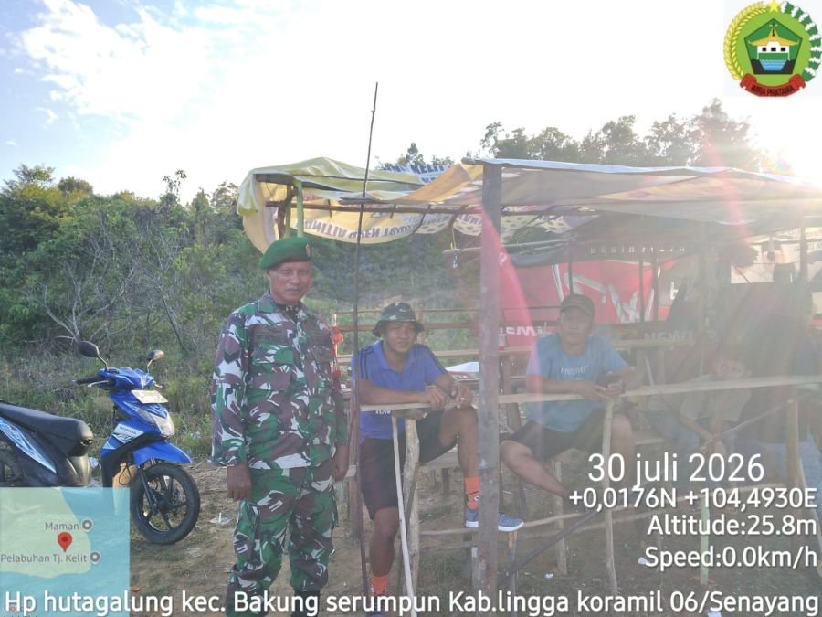 Sinergi Babinsa dan Aparat Desa Tanjung Kelit Tingkatkan Kesiapsiagaan Cegah Karhutla