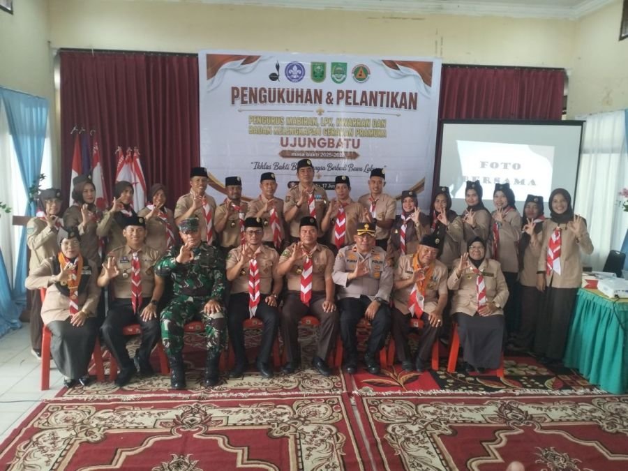 Sinergi Membangun Bangsa, Babinsa Ujung Batu Hadiri Pelantikan Pengurus Pramuka Masa Bakti 2025-2028