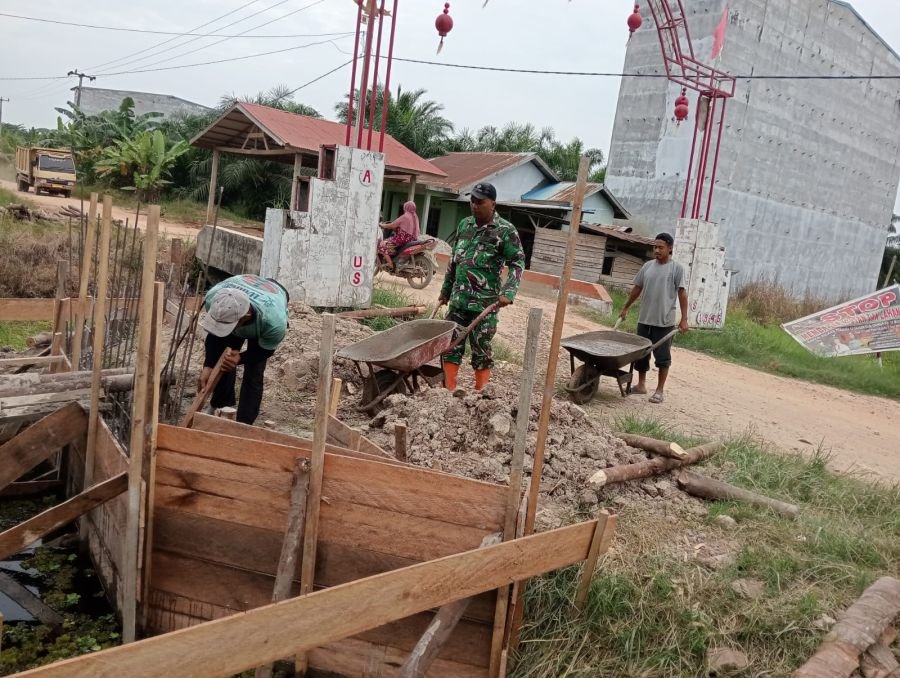 Sinergi Serka Agus Trio dan Warga Pekaitan, Pembangunan Jembatan Garuda Capai Progres 5 Persen