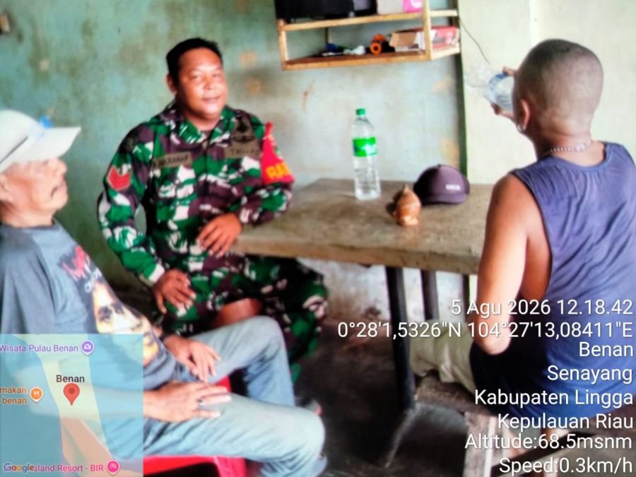 Babinsa Senayang Ingatkan Warga Benan, Jangan Bakar Lahan