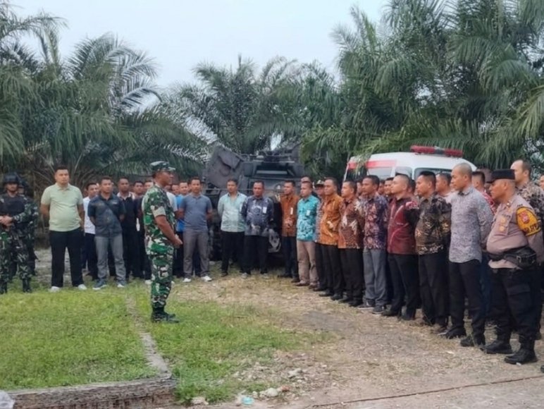 Sinergi TNI-Polri dan Pemkab Rohil, Koramil 01/Bangko Gelar Apel Gabungan PAM VVIP Kunjungan RI-2
