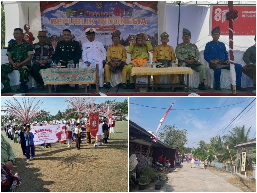 Sinergitas di HUT RI ke-81, Peltu Nofiandi Hadiri Karnaval Bersama Forkopimcam Reteh