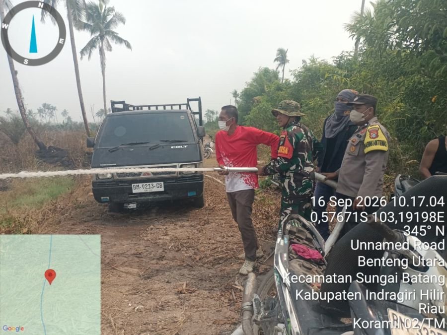Sinergitas TNI-Polri dan Warga Berhasil Padamkan Karhutla 8 Hektare di Sei Batang
