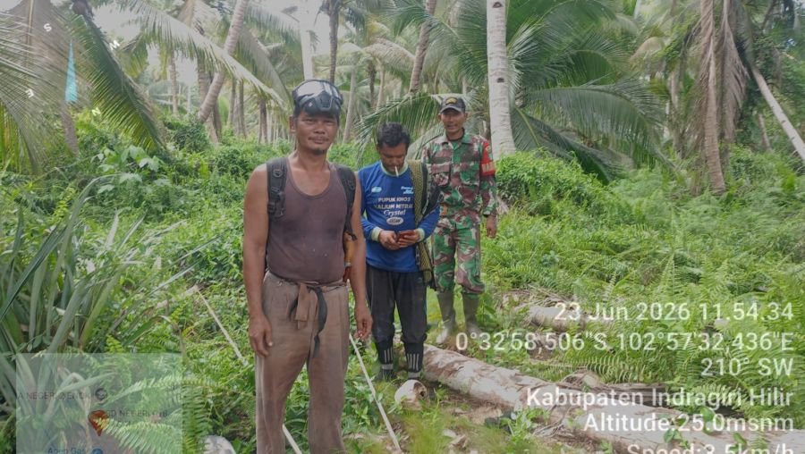 Sisir Wilayah Bagan Jaya, Babinsa Koramil 02/TM Pastikan Tak Ada Titik Api
