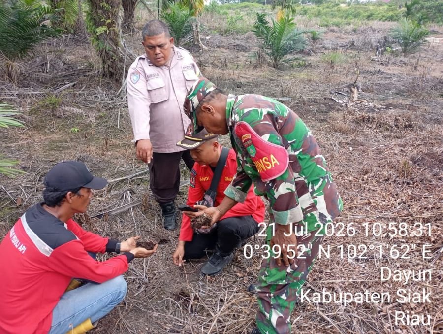 Solid Jaga Wilayah, Koramil 01/Siak Gencar Patroli Gabungan Cegah Karhutla di Kampung Dayun