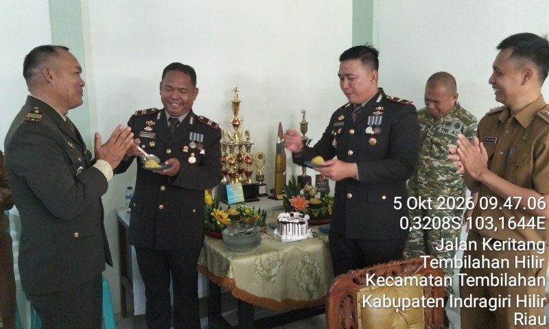 Solidaritas HUT TNI ke-81, Polri dan Forkopimcam Sambangi Koramil 01/Tembilahan