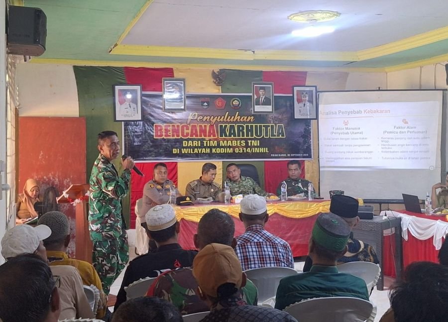 Sosialisasi Karhutla di Kec. Reteh, Tim Mabes TNI: Garis Depan Adalah Kepedulian Masyarakat