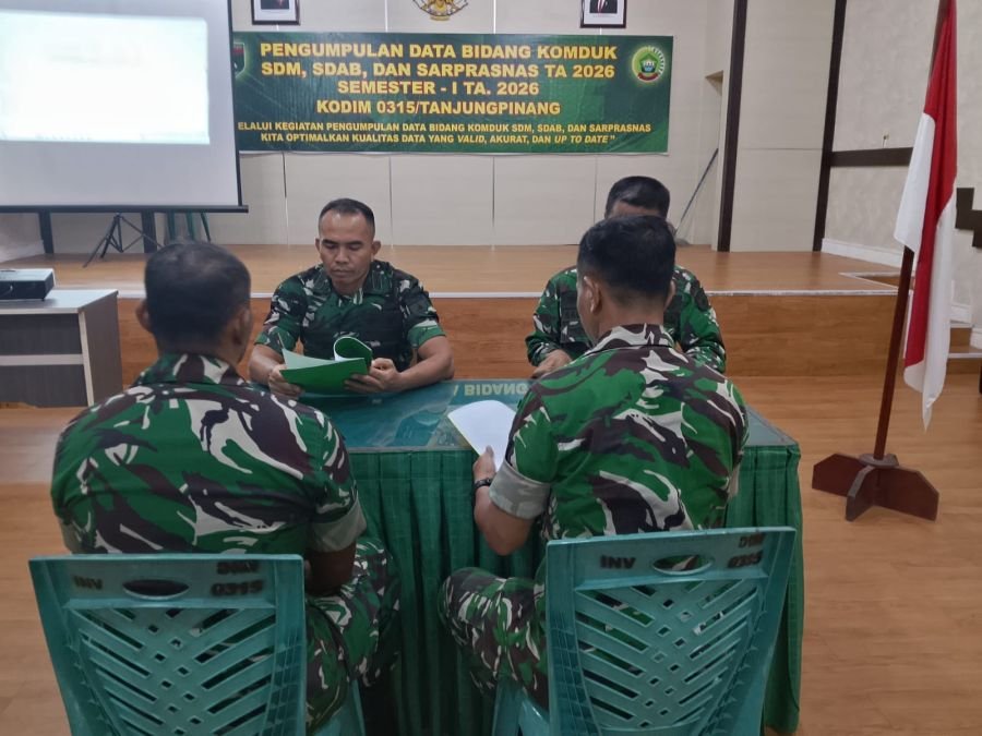 Staf Teritorial Kodim 0315/Tanjungpinang Laksanakan Pengumpulan Data Komduk Semester I TA 2026