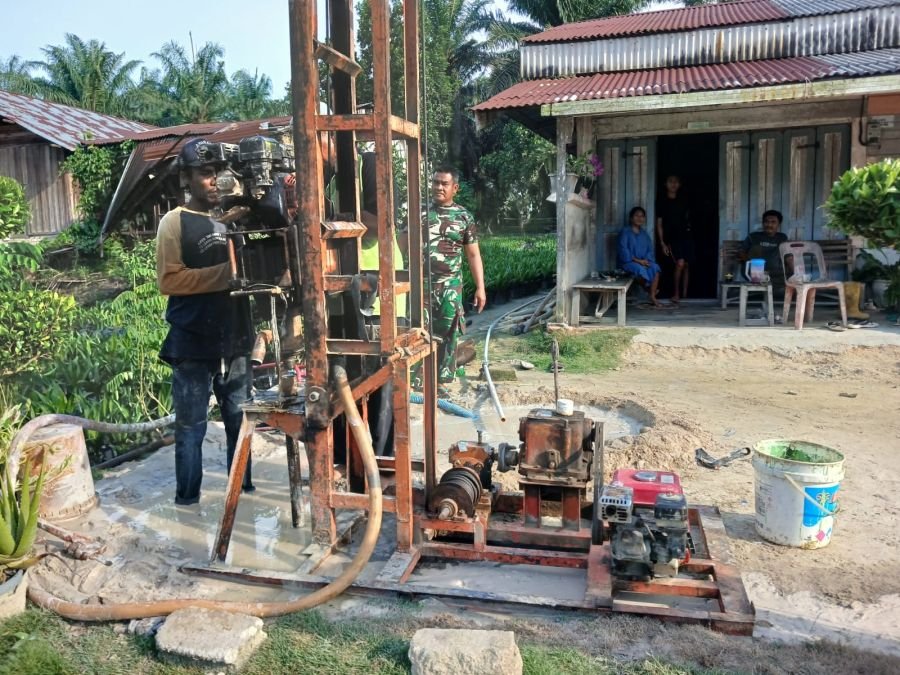 Sumur Bor Kodim 0303/Bengkalis Hadirkan Harapan Baru, 253 Warga Segera Nikmati Air Bersih