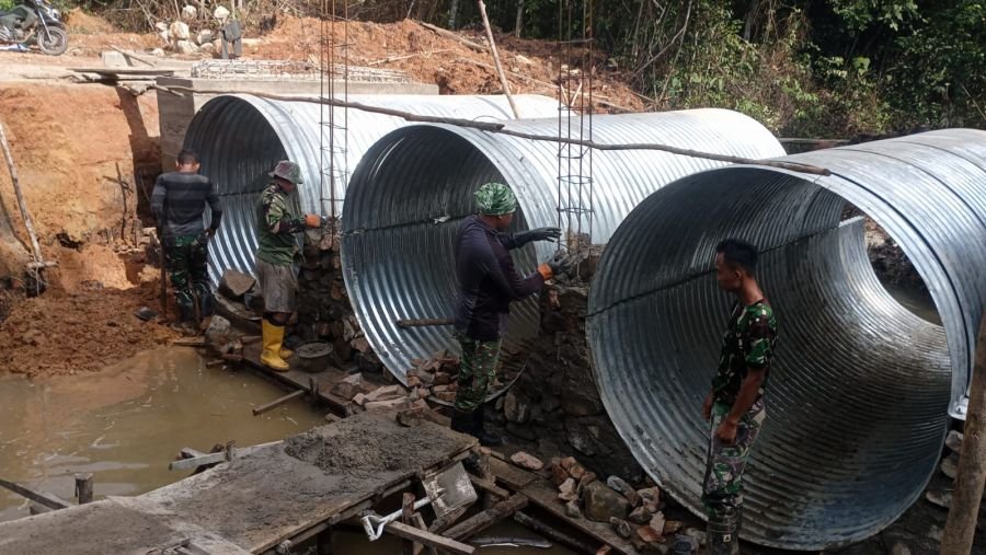Sungai Kangboi Dalam Capai Progres Pengecoran Dinding Penahan Armco 