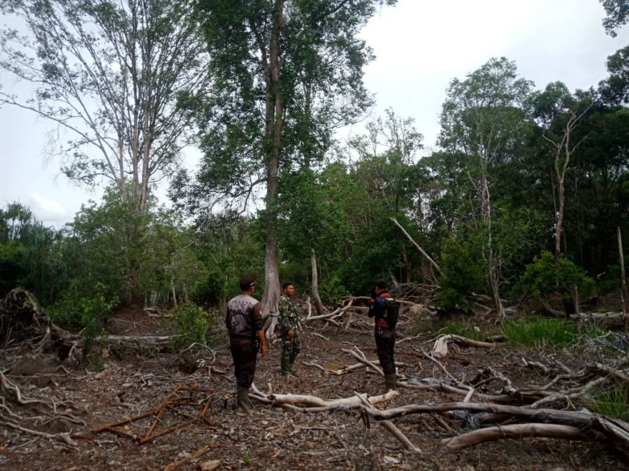 SURIADI MELAKSANAKAN PATROLI TAPAL BATAS DI WILAYAH PARIT CAHAYA BULAN DESA TELUK KABUNG KEC.GAUNG