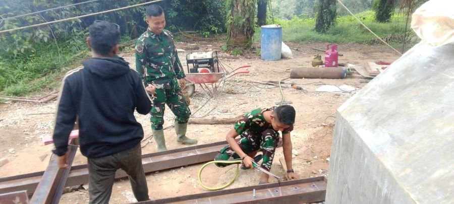 Tak kenal lelah, Pembangunan Jembatan Gantung Garuda III terus dilanjutkan