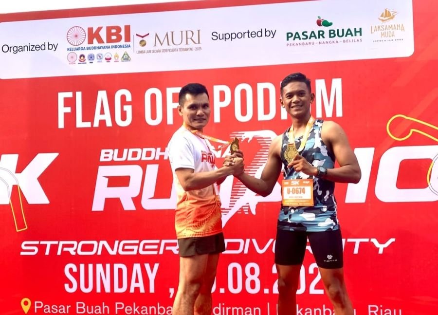 Tangguh di Lintasan 5K, Dua Personel Kodim 0301/Pekanbaru Raih Finisher Terbaik
