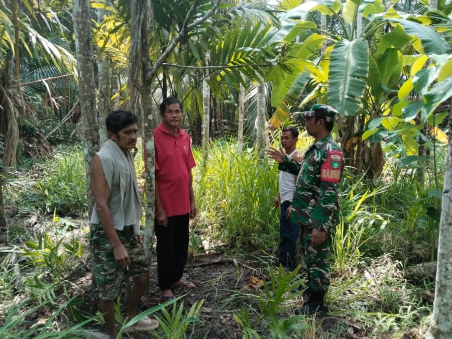 Tapal Batas Aman: Babinsa Koramil 09/Kemuning Gencar Sosialisasi Karhutla