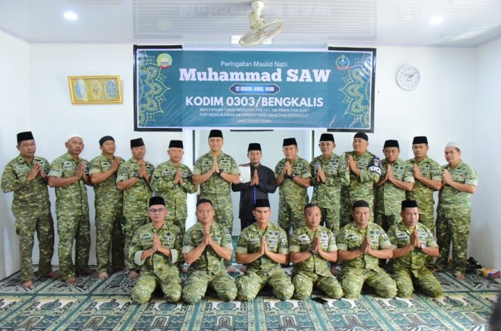 Teladani Akhlak Rasulullah, Dandim 0303/Bengkalis Ajak Keluarga Besar Perkuat Keimanan