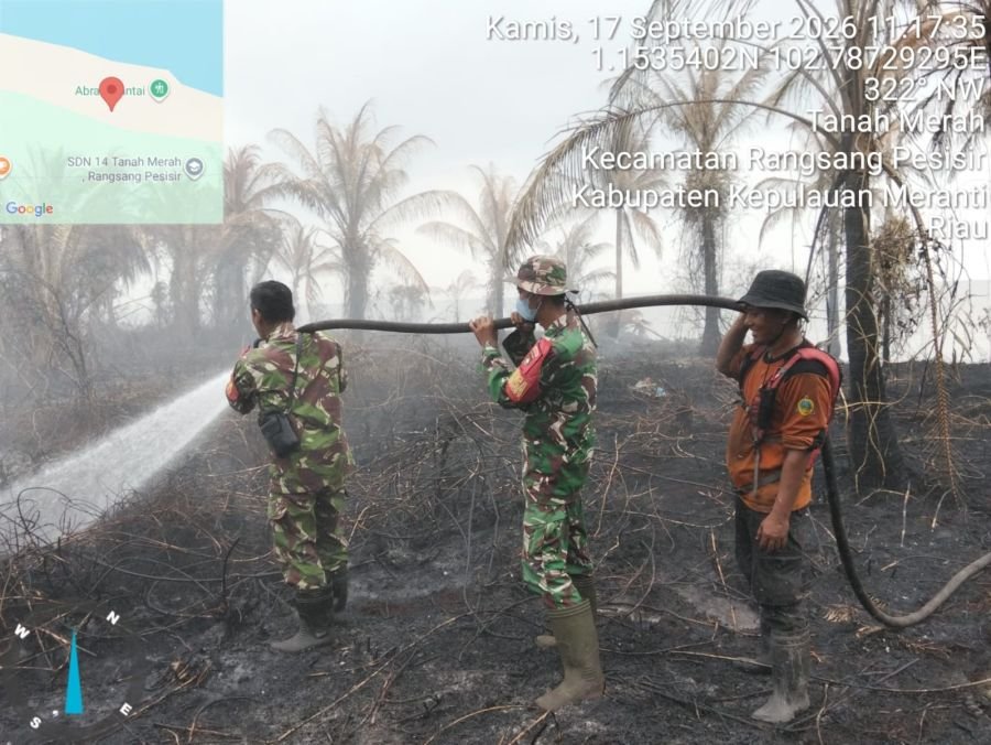 Tiga Hari Berjibaku, Serka Anton Harianja Pastikan Bara Karhutla Tak Kembali Membesar
