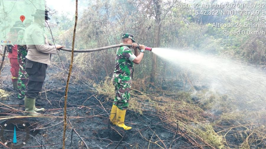 Tim Gabungan Terus Tekan Titik Api di Dua Lokasi, Hari ke 6 & 4 Pemadaman Karhutla di Bengkalis