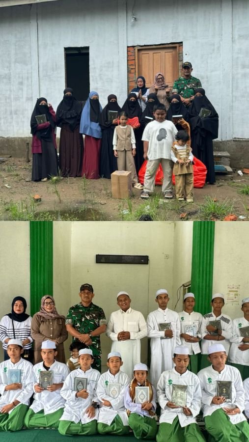 Tim Jum'at berkah Kodim 0314/Inhil Salurkan Bantuan  Al-Qur’an untuk 2 Pondok Pesantren Tembilahan