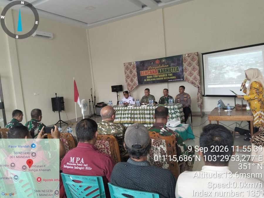 TIM  MABES  TNI  DI WILAYAH KORAMIL  08/MANDAH SOSIALISASI  BENCANA  KARHUTLA