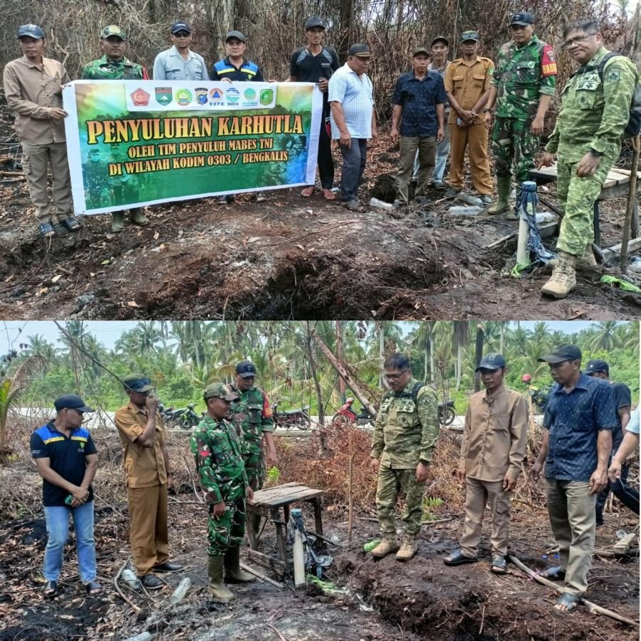 Tim Mabes TNI Tinjau Embung dan Wilayah Terdampak Karhutla di Gemala Sari