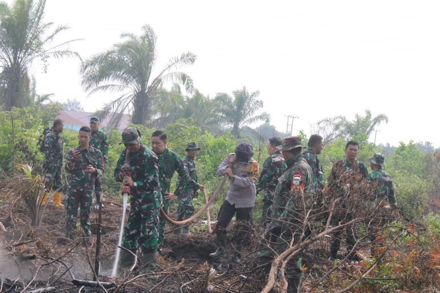 Tim Mabes TNI Tinjau Lokasi Karhutla di Wilayah Kodim 0301/Pekanbaru