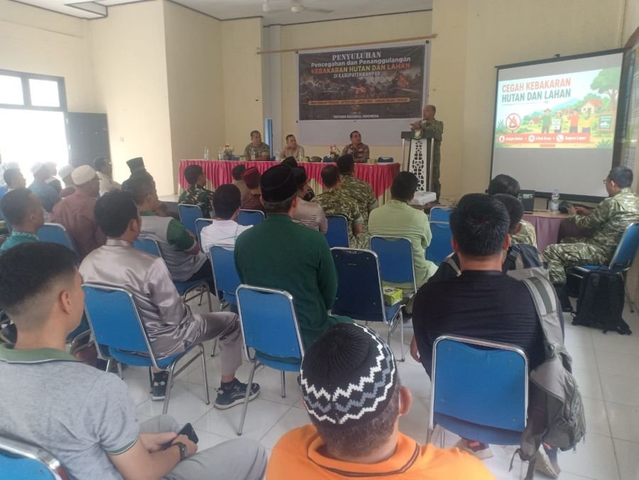 Tim Pamen Mabes TNI Sosialisasikan Pencegahan Karhutla di Kecamatan Bangkinang