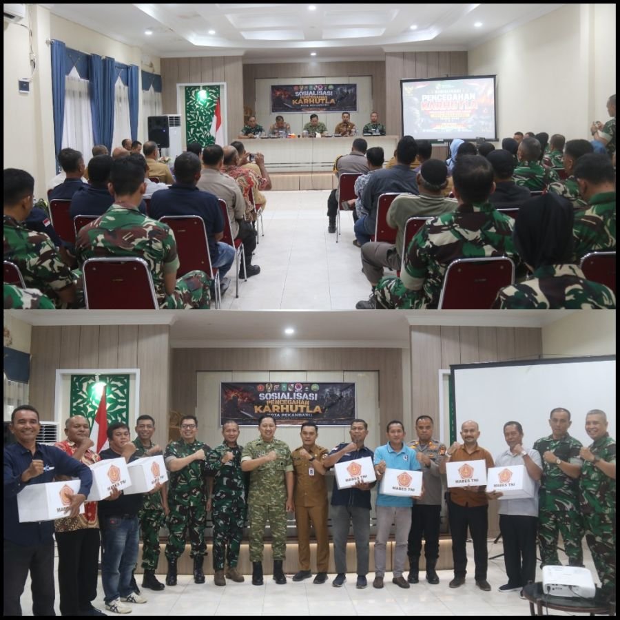 Tim Penyuluh Mabes TNI Edukasi Warga Payung Sekaki Cegah Karhutla, Sembako Disalurkan kepada Warga