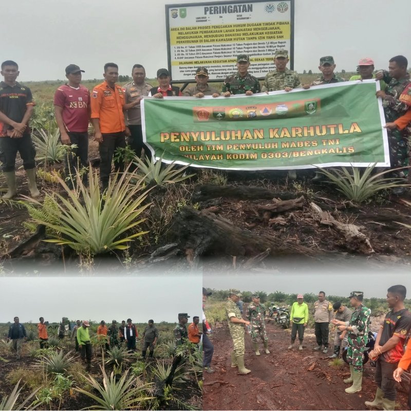 Tim Penyuluhan Mabes TNI Cek Plang Larangan dan Edukasi Antisipasi Karhutla di Pergam