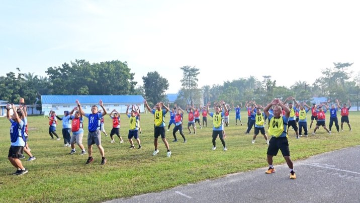 Tingkatkan Kebugaran dan Profesionalisme, Personel Lanud RSN Laksanakan Kesamaptaan Jasmani