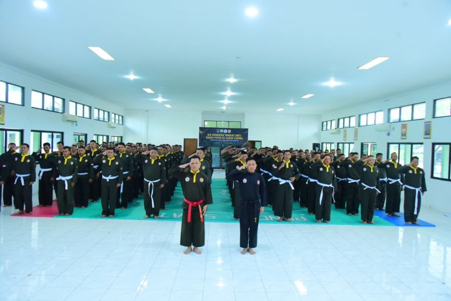 Tingkatkan Kemampuan Bela Diri, Prajurit Kodim 0303/Bengkalis Ikuti Uji Kenaikan Tingkat PSM