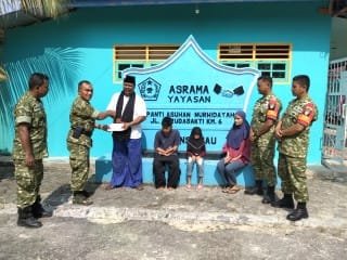 Tingkatkan Kepedulian Kepada Sesama Koramil 16/Tapung Secara Rutin Santuni Anak Yatim Piatu