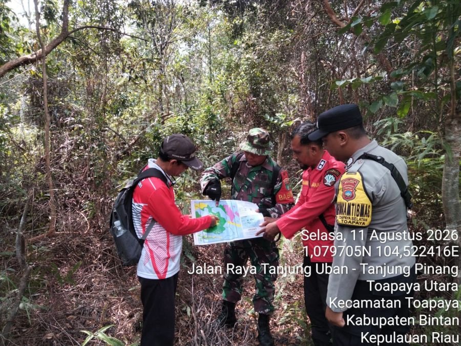 Tingkatkan Kewaspadaan Kebakaran, Babinsa Toapaya Utara Laksanakan Patroli Terpadu Bersama KLHK.