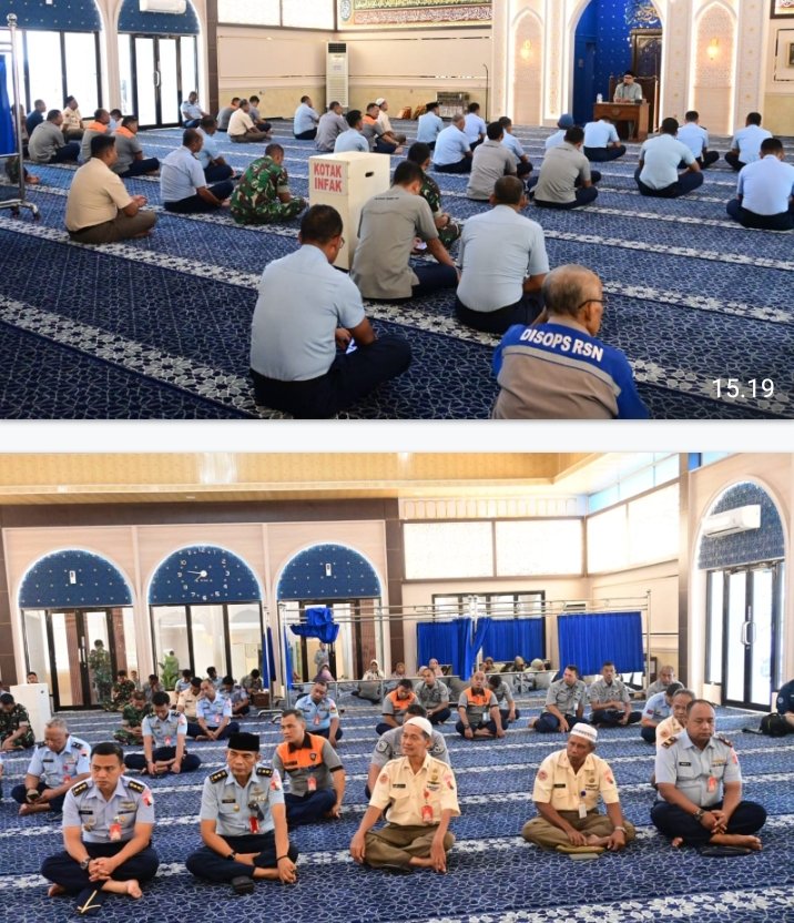 Tingkatkan Spiritualitas, Personel Lanud Roesmin Nurjadin  Gelar Shalat Dhuha dan Kajian Keislaman