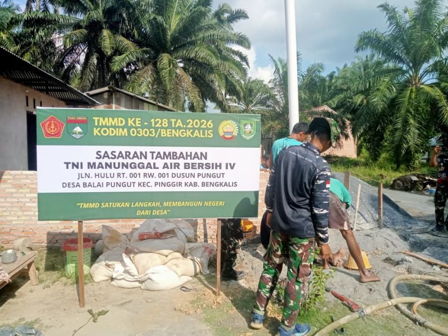 TMMD ke-128 Kodim 0303/Bengkalis Bor 5 Titik Sumur Atasi Krisis Air Bersih