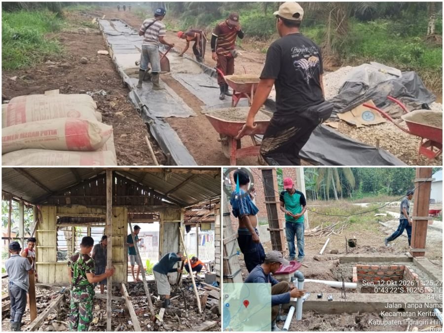TMMD KE-130 INHIL HARI PERTAMA: SEMENISASI  JALAN 27 PERSEN, PEKERJAAN RTLH DAN MCK TERUS DIKEBUT