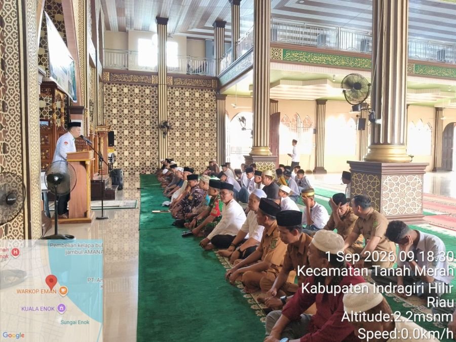 TNI Bersama Forkopimcam Tanah Merah Gelar Sholat Istisqa Memohon Keberkahan dan Hujan