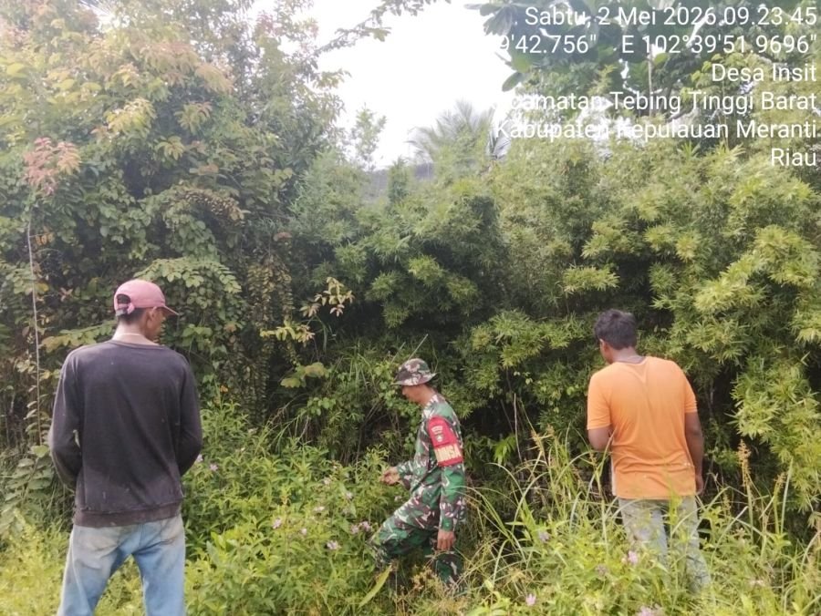 TNI dan Masyarakat Desa Insit  Kompak untuk Cegah Karhutla