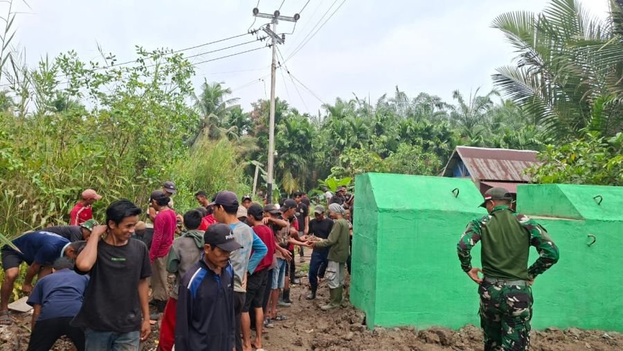 TNI dan Warga Bersatu, Jembatan Perintis Garuda di Enok Akhirnya Terwujud