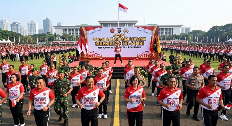 TNI-Polri Kompak, Senam Bersama Meriahkan TPTM Rohil