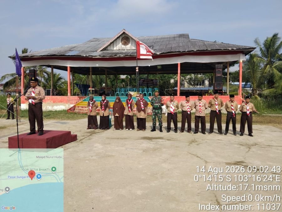 Upacara Hari Gerakan Pramuka Ke-65 di Kecamatan Batang Tuaka Berlangsung Khidmat dan Lancar