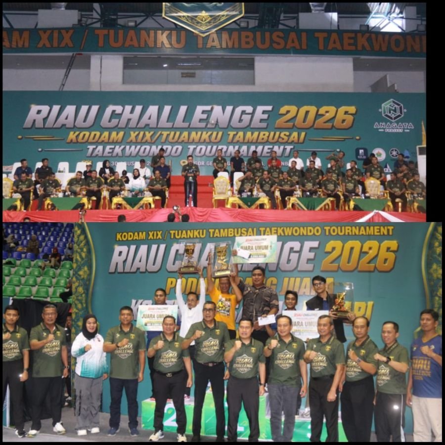 Wakili Dandim 0301/Pekanbaru, Danramil 02/Kota Hadiri Penutupan Riau Challenge Taekwondo 2026