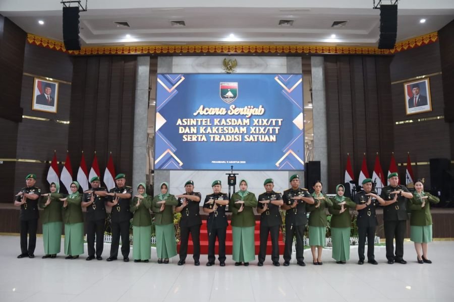 Wakili Dandim 0301/Pekanbaru Pasintel Hadiri Sertijab Asintel dan Kakesdam XIX/Tuanku Tambusai