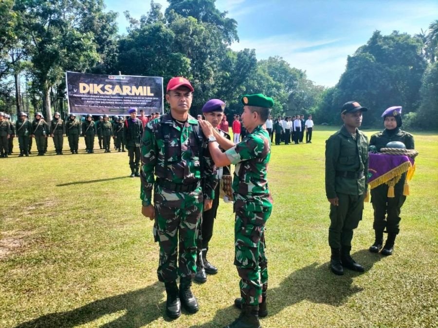 Wakili Dandim 0301/Pekanbaru, Pasiops Pimpin Upacara Pembukaan Diksar XI Menwa Universitas Riau