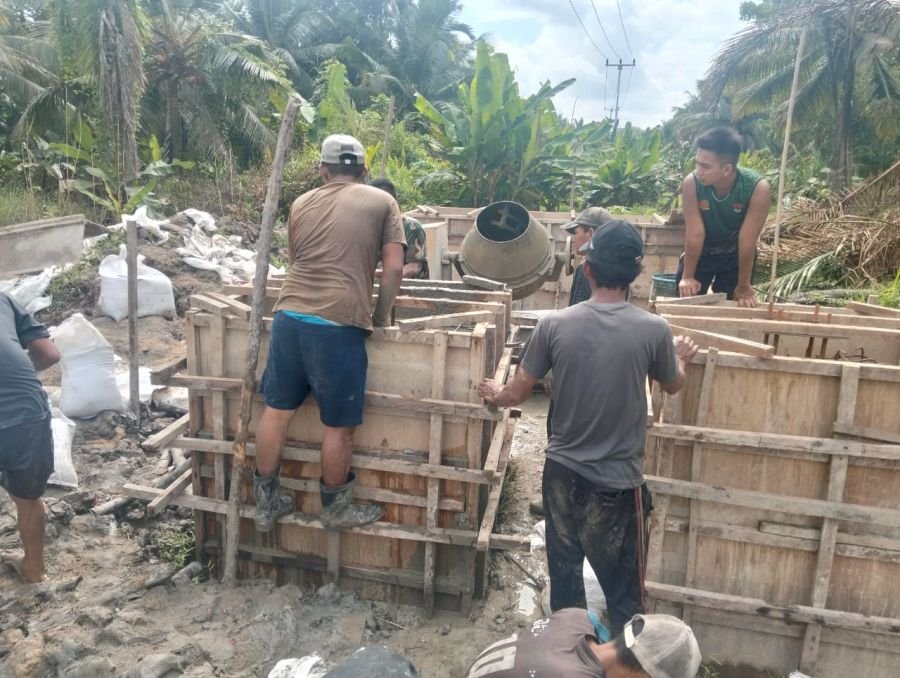 Warga Bersatu, Pembangunan Jembatan Garuda Koramil 01/Tembilahan Terus Melaju
