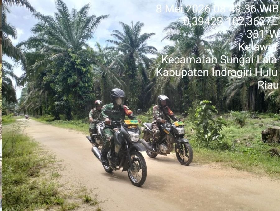 Waspada Karhutla Babinsa Koramil 04/PP Dim 0302/Inhu Gelar Patroli dan Sosialisasi di Sungai Lala